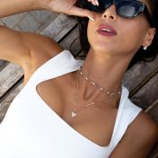 Hart Initialen Paperclip Halsketting [18K Goud Vermeil]