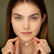 Hart Initialen Paperclip Halsketting [18K Goud Vermeil]