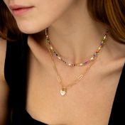 Hart Initialen Paperclip Halsketting [18K Goud Vermeil]