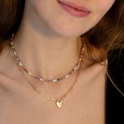 Ties of the Heart Initials Paperclip Necklace [14 Karat Gold]