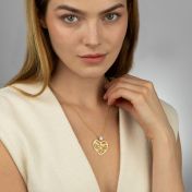 Ties of Heart Map Necklace With 1 Ct Diamond [18K Gold Vermeil]