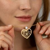 Ties of Heart Map Necklace With 1 Ct Diamond [18K Gold Vermeil]