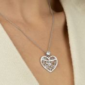 Ties of Heart Map Necklace With 1 Ct Diamond [Sterling Silver]