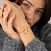 Bracelet Personnalisé Prénom Liens du Cœur – Plaqué Or 18ct