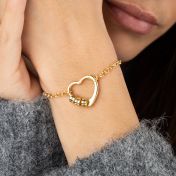 Bracelet Personnalisé Prénom Liens du Cœur – Plaqué Or 18ct