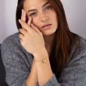 Bracelet Personnalisé Prénom Liens du Cœur – Plaqué Or 18ct