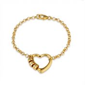 Bracelet Personnalisé Prénom Liens du Cœur – Plaqué Or 18ct
