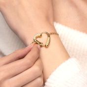 Herzensbindungen Armband mit Gravur [750er vergoldet]