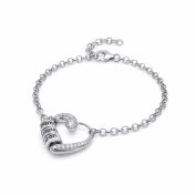 Bracelet Liens du Cœur Prénom avec Diamants - Argent 925