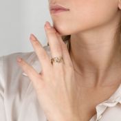 Bague Prénom Liens du Сœur - 3 Prénoms [Plaqué Or 18ct]