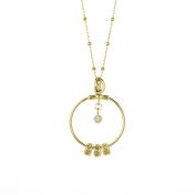 Special Ties Name Necklace with a Diamond [18K Gold Plated]