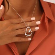 Ties of the Heart Name Necklace with a Diamond [Sterling Silver]