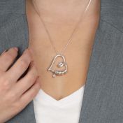 Banden van het Hart Naam Ketting met een Moissaniet [Sterling Zilver]