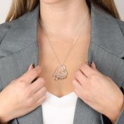 Banden van het Hart Naam Ketting met een Moissaniet [Sterling Zilver]