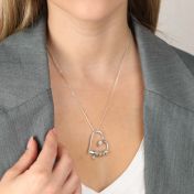 Banden van het Hart Naam Ketting met een Moissaniet [Sterling Zilver]