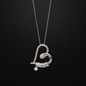 Ties of the Heart Name Necklace with a Diamond [Sterling Silver]