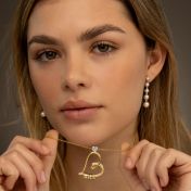 Collier Liens du Сœur Prénom avec Diamant Cœur - Vermeil 18ct
