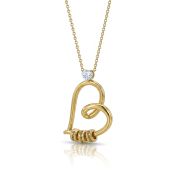 Collier Liens du Сœur Prénom avec Diamant Cœur - Plaqué Or 18ct