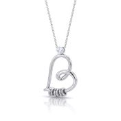 Ties of the Heart Name Necklace with Heart Diamond [Silver]