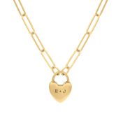 Ties of the Heart Initials Paperclip Necklace [14 Karat Gold]