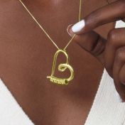 Herzensbindungen Kette mit Gravur [750er vergoldet]