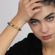 Bracelet Liens du Cœur Jaspe Picasso - Plaqué Or 18ct