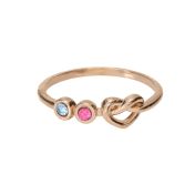 Bague Liens du Cœur avec Pierres de Naissance [Plaqué Or Rose 18ct]