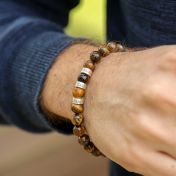 Brown Tiger Eye Men Name Bracelet