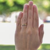 Anillo Talisa de Piedras de Nacimiento con Nombre [Bañado en Oro de 18K] 