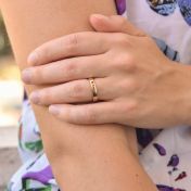 Anillo Talisa de Piedras de Nacimiento con Nombre [Bañado en Oro de 18K] 