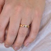 Anillo Talisa de Piedras de Nacimiento con Nombre [Bañado en Oro de 18K] 