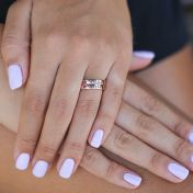 Talisa Name and Birthstone Ring [Rose Gold Plated]