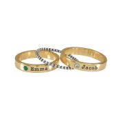 Anillos Personalizados Apilados con Piedra de Nacimiento [Bañado en Oro de 18K]