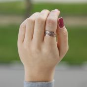 Name and Birthstone Rings Stack [Rose Gold Plated]
