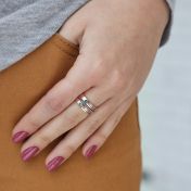 Name and Birthstone Rings Stack [Rose Gold Plated]