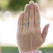 Anelli Impilabili con Nome e Pietra di Nascita [Argento 925]