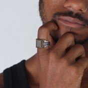 Treasure Chest Men Ring - Sterling Silver