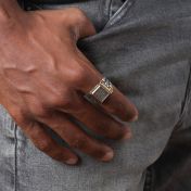 Treasure Chest Men Ring - Sterling Silver