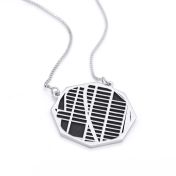Schatten Plaats Silhouet Kaart Ketting [Sterling Zilver]