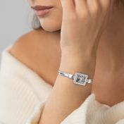 Treasured Spot Map Bracelet with Diamonds [Sterling Silver]