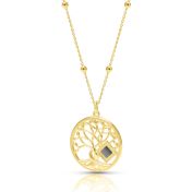 Collier Arbre de Vie avec Nano Bible [Plaqué Or 18ct]