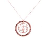Collier l'Arbre de la Sagesse avec Prénoms [Plaqué Or Rose 18ct]