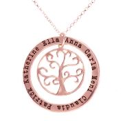Collier l'Arbre de la Sagesse avec Prénoms [Plaqué Or Rose 18ct]
