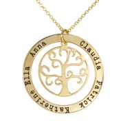 Collier l'Arbre de la Sagesse avec Prénoms [Plaqué Or 18ct]