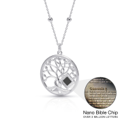 Baum des Lebens Halskette mit Nano Bibel [Sterlingsilber]