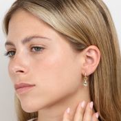 Single Triangle Earring Charm With Crystal [18K Gold Plated] 
