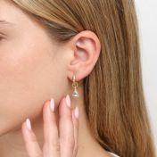 Single Triangle Earring Charm With Crystal [18K Gold Plated] 