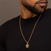 Der echte Norden Kompasskette mit Gravur für Herren - Sterlingsilber