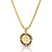 Der echte Norden Kompasskette mit Gravur für Herren - Sterlingsilber