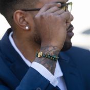 Turquoise Map Men Bracelet [14 Karat Gold]